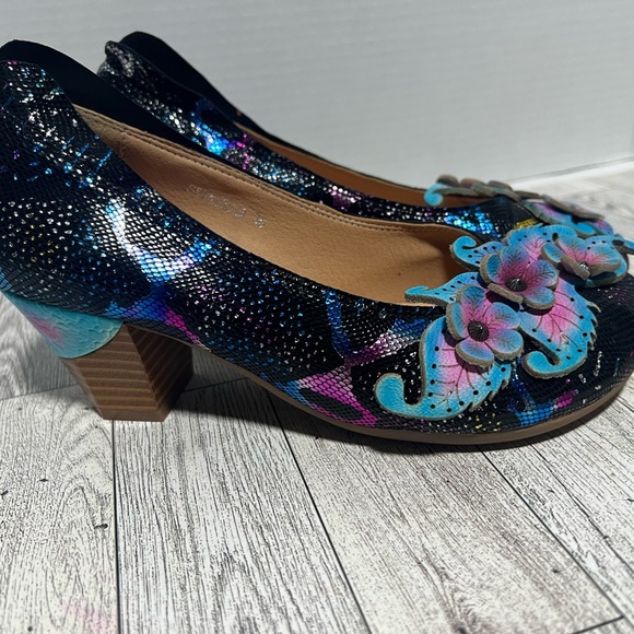 Socofy Leather wearable art shoes pumps size size 36 -5-5.5 - Picture 2 of 15